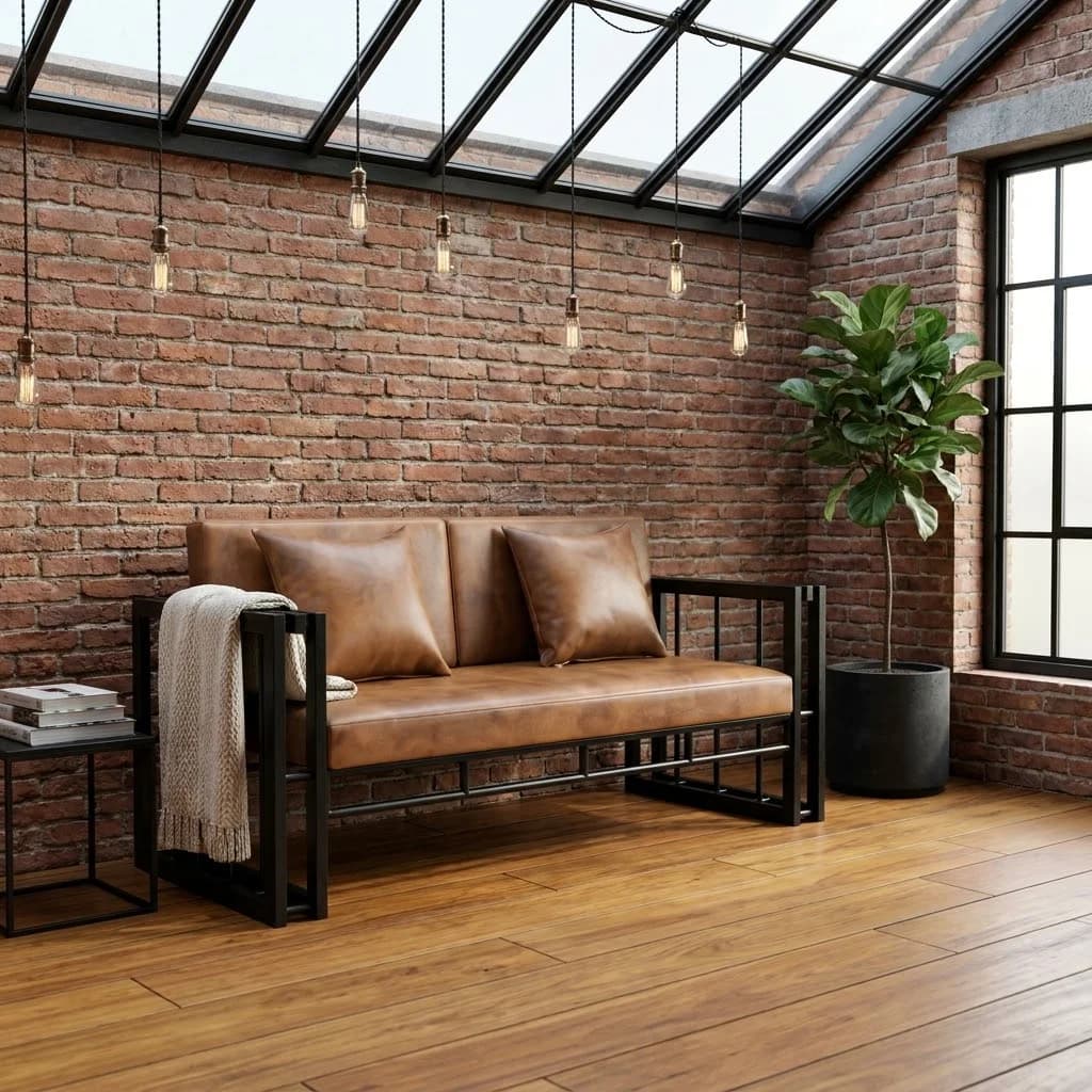 Loft Divan — Saddle Brown Dəri Yastıqlar