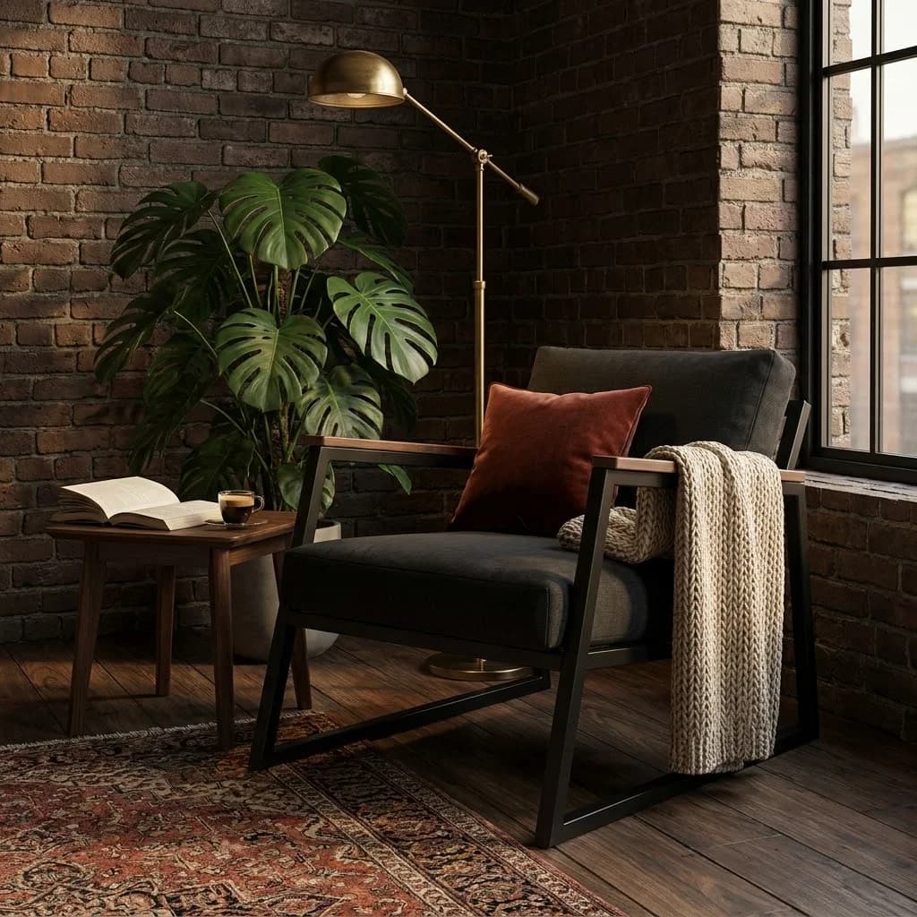Charcoal Loft Kresло — Ağac Kol-Dayağı